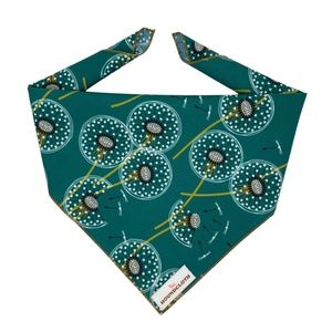 Green Dandelion Print Dog Bandana